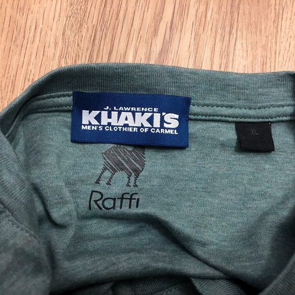 J Lawrence Khakis of Carmel Raffi Vneck Tshirt sz XL Green - Picture 5 of 5